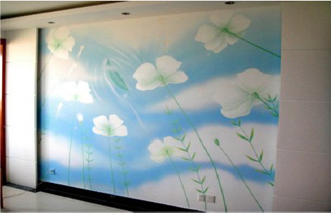 邻水画墙绘怎么画好白云的蓬松感？