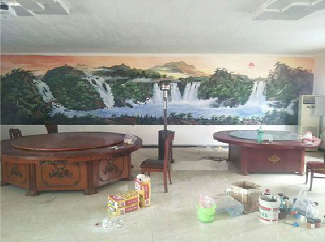 邻水墙绘-写实风景