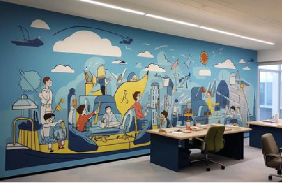 邻水办公室墙绘的特点。