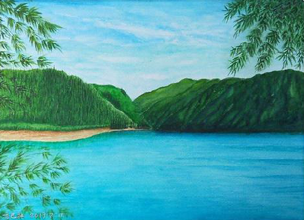 邻水在墙绘中，如何绘画绿水青山？