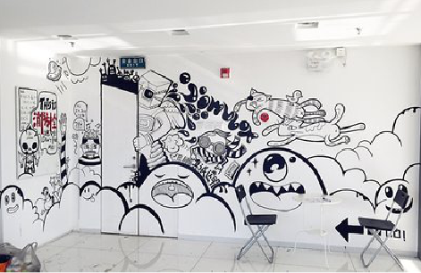 邻水手绘墙并非传统涂鸦。